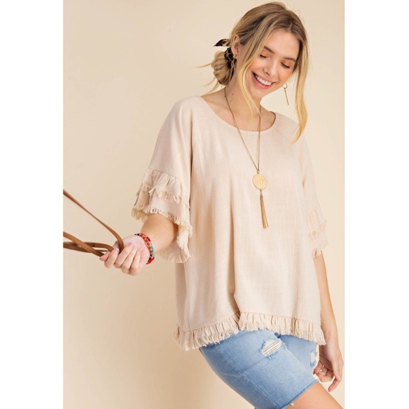 Kori Tops - NWT KORI America Top Size Large Layered Ruffles